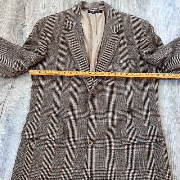 Brooks Brothers Blazer Men's 42L Brown Windowpane Plaid 100% Camel Hair Grandpa‎ - Picture 7 of 12